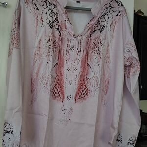 Elegant Pink Lace Women's Top
